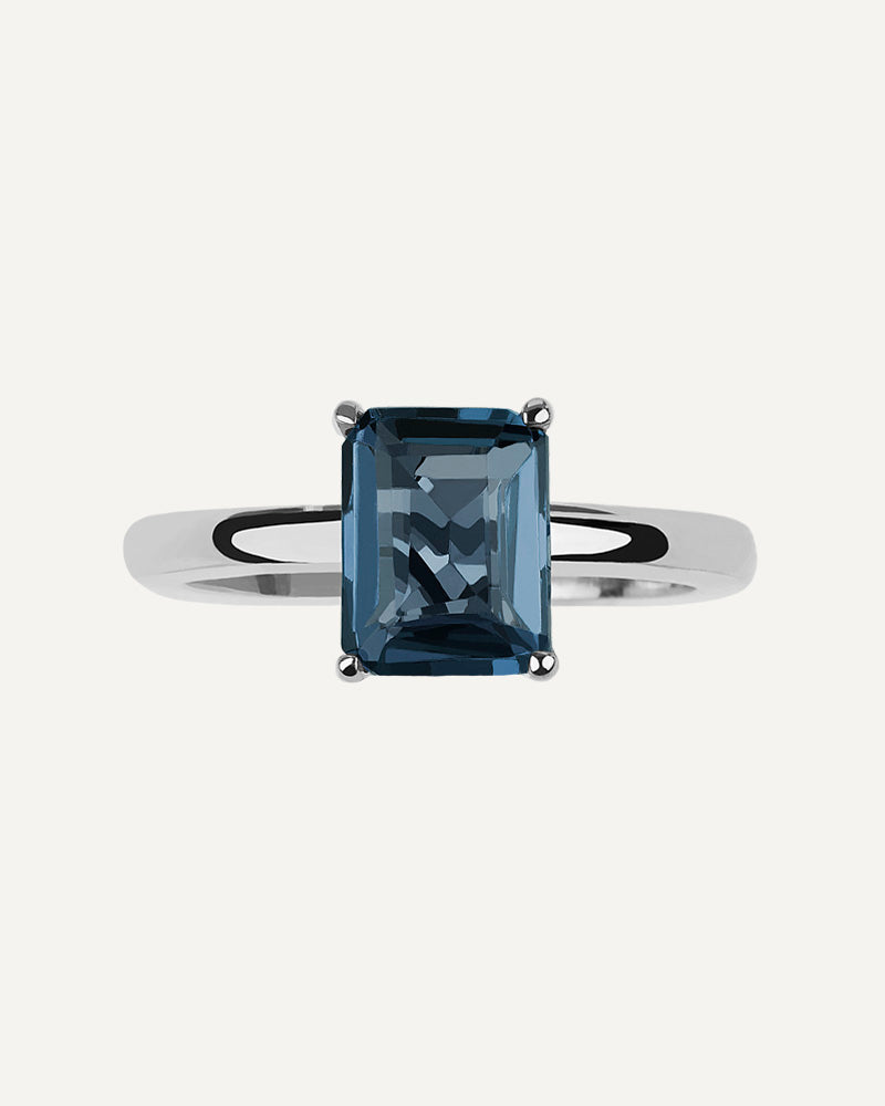 ANILLO OCTOGONAL LONDON BLUE