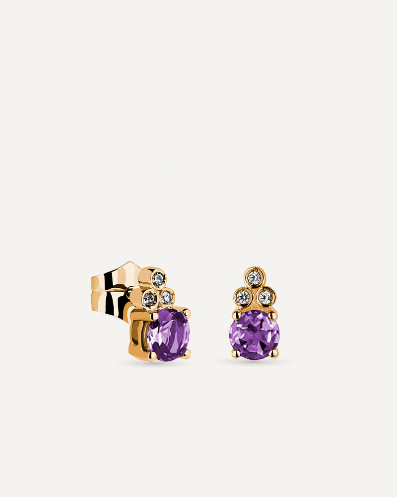 PENDIENTES AMATISTA TALLA REDONDA