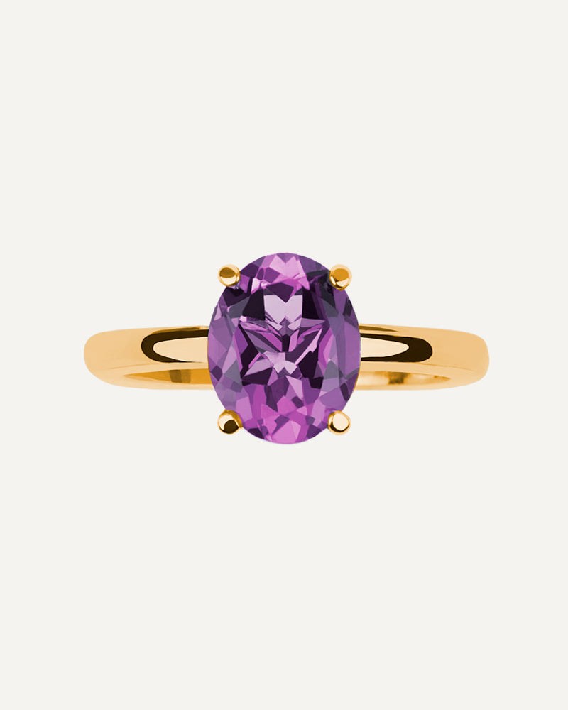 Anillo Luxe en plata de ley con amatista.