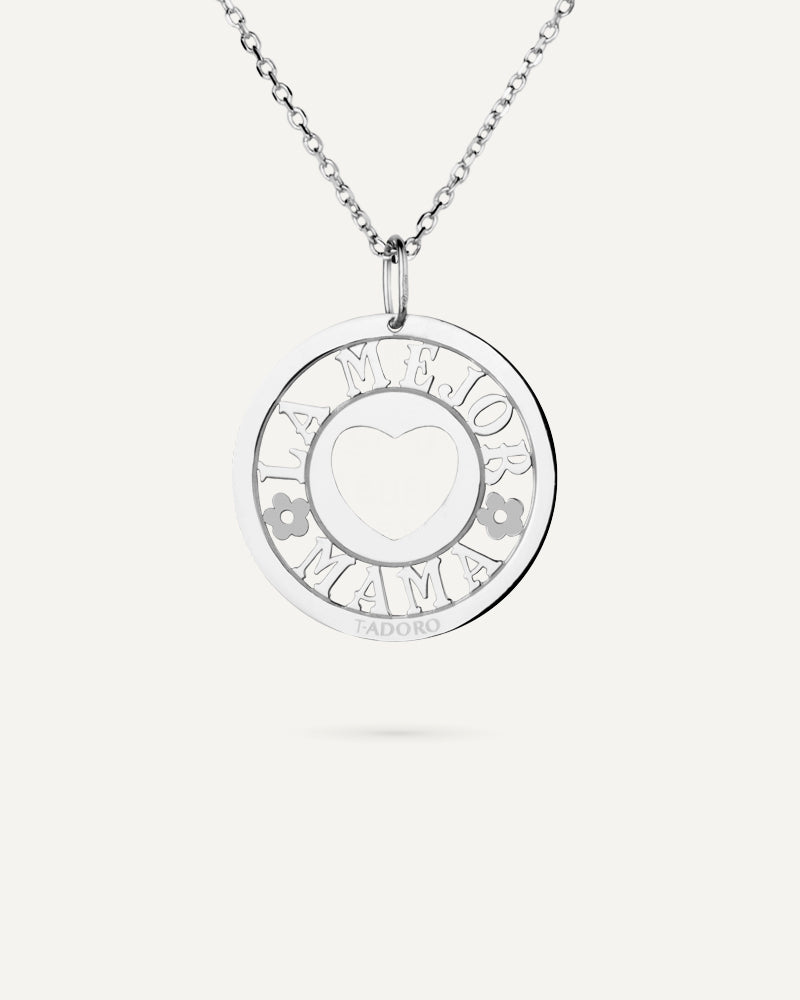 Collar "La mejor mamá" en plata de ley.
