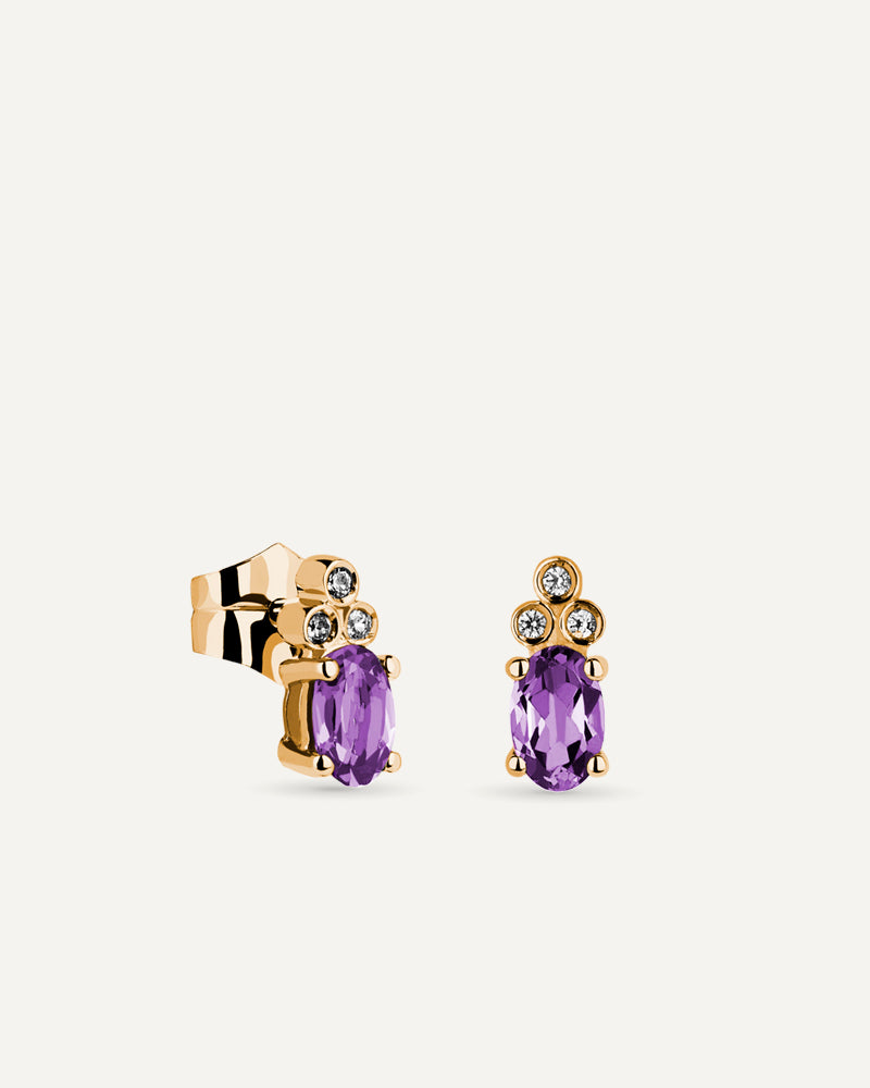 PENDIENTES AMATISTA TALLA OVAL