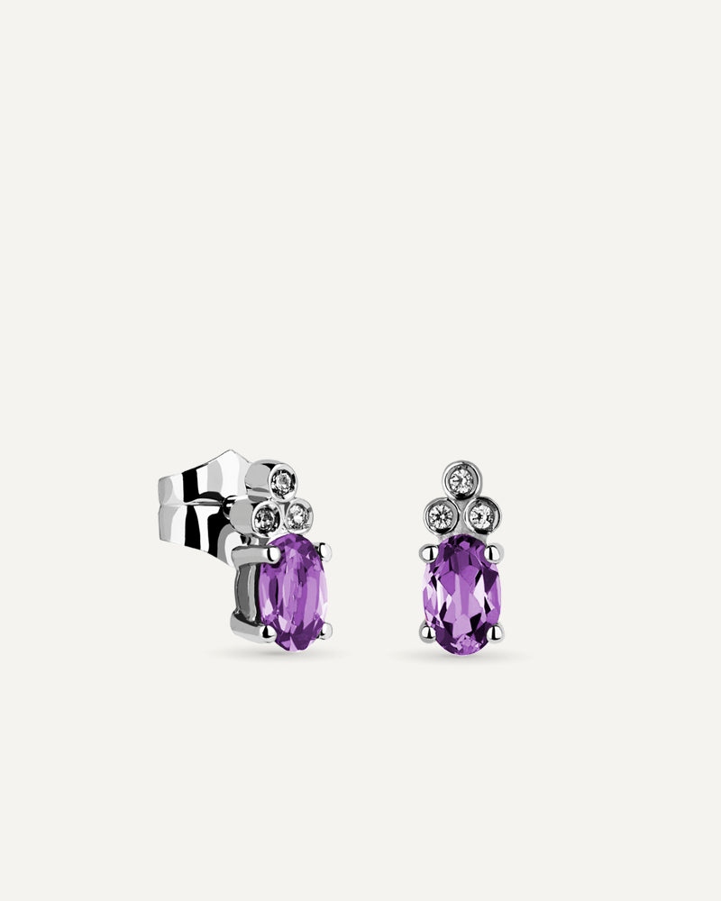 PENDIENTES AMATISTA TALLA OVAL