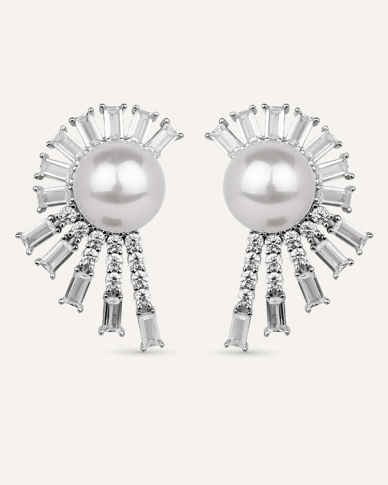Pendientes BRILLIANT CUT en plata de ley y circonitas Excellence star cut.