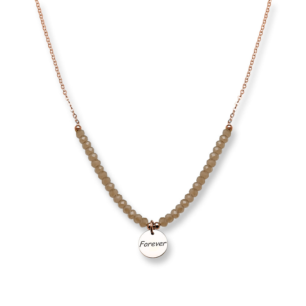 Collar Plata Forever Con Baño De Oro Rosa