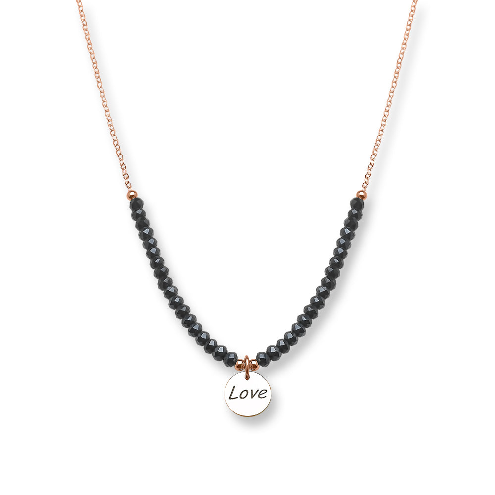 Collar Plata Love Con Baño De Oro Rosa