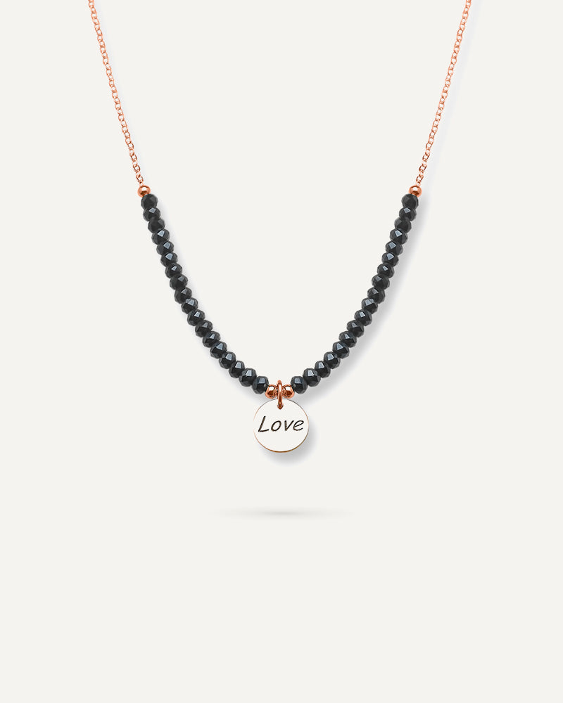 Collar Plata Love Con Baño De Oro Rosa