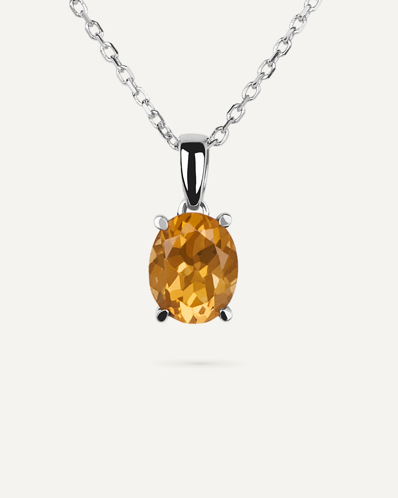 COLLAR OVAL CITRINO