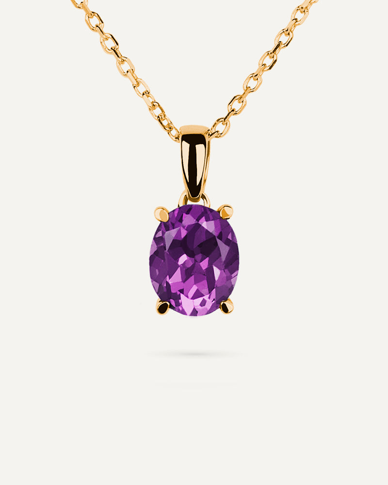 COLLAR OVAL AMATISTA MORADA