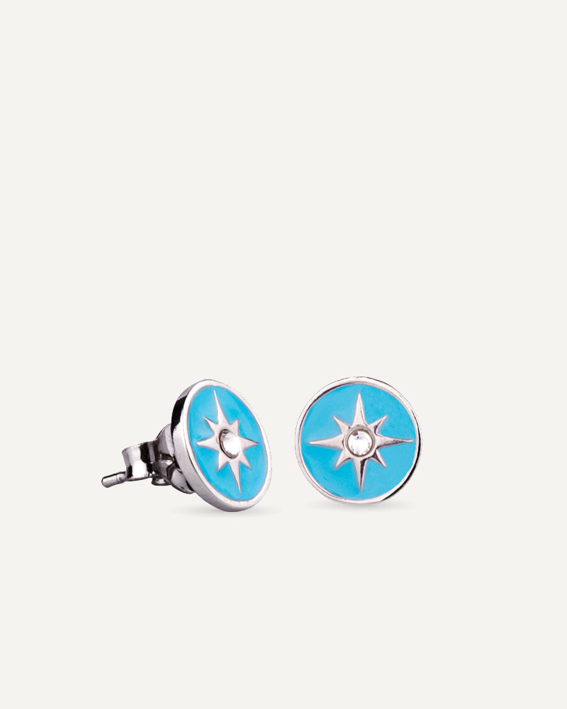 Pendientes Rosa De Los Vientos Azul - Mediterráneo