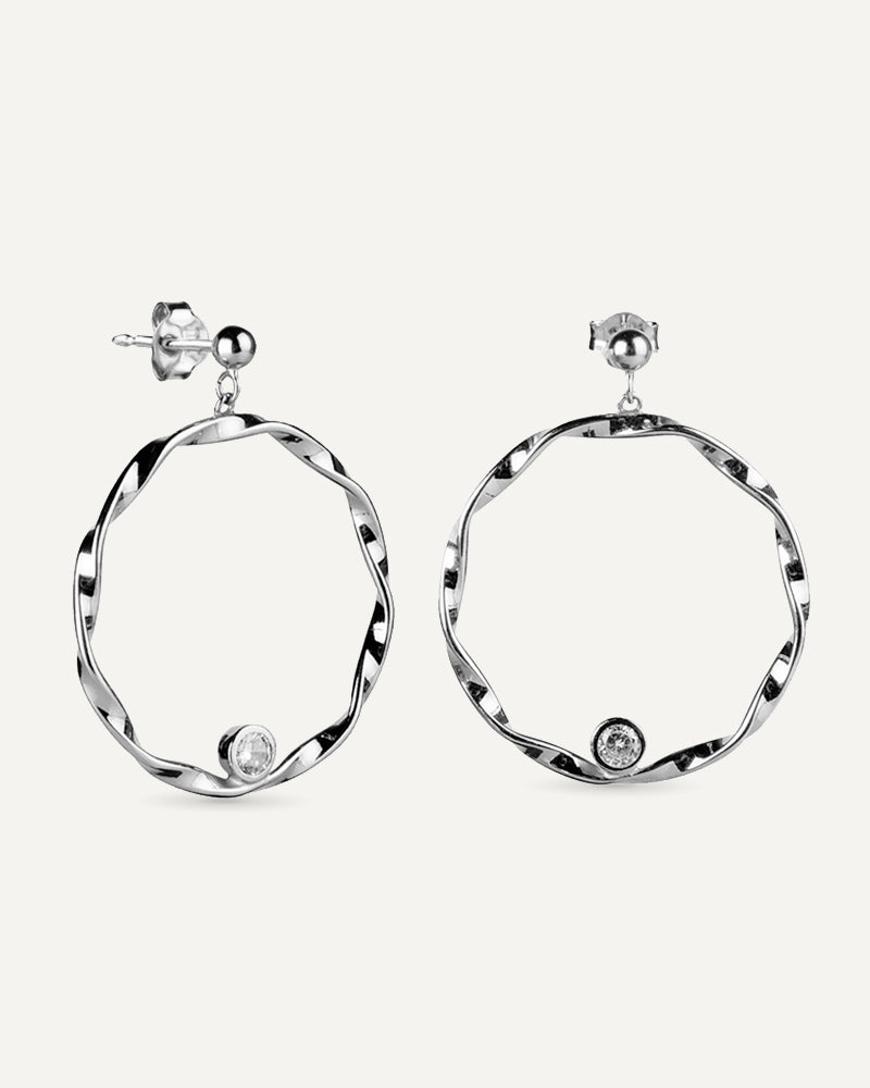 Pendientes Plata Aro Trenzado