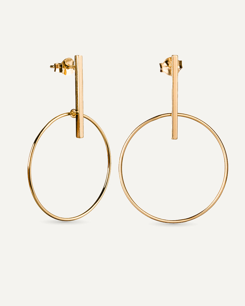 Pendientes Plata Aro Con Baño De Oro Amarillo