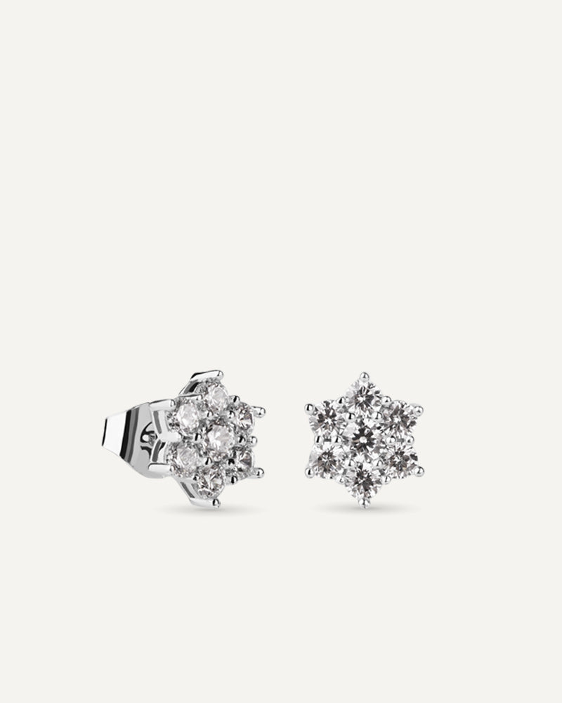 Pendientes BRILLIANT CUT en plata de ley y circonitas Excellence star cut