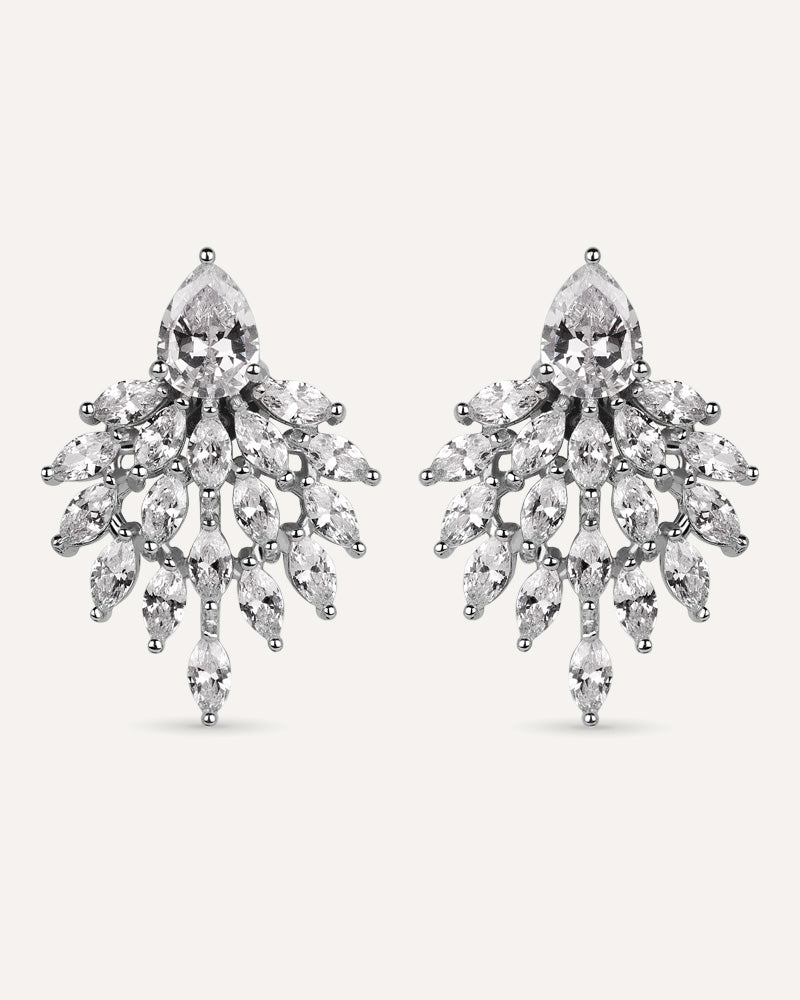 Pendientes BRILLIANT CUT en plata de ley y circonitas Excellence star cut.