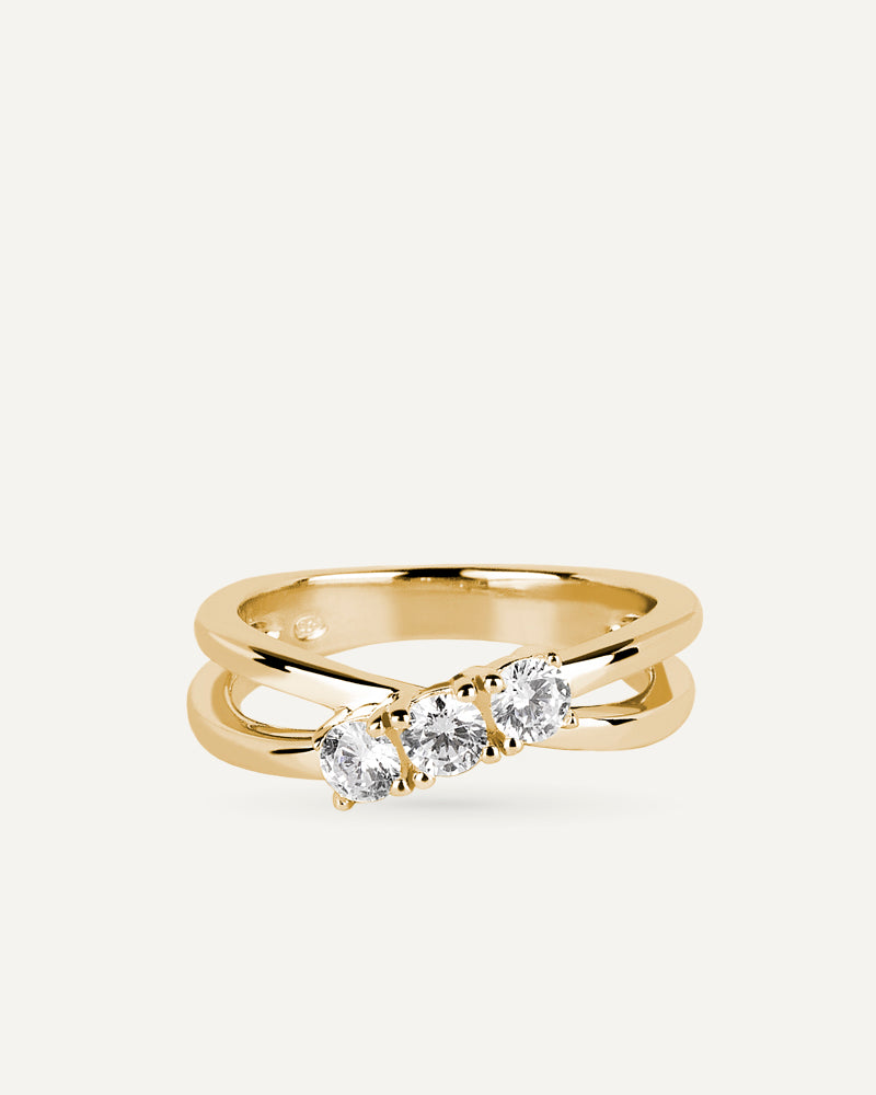 Anillo BRILLIANT CUT en plata de ley y circonitas Excellence star cut.