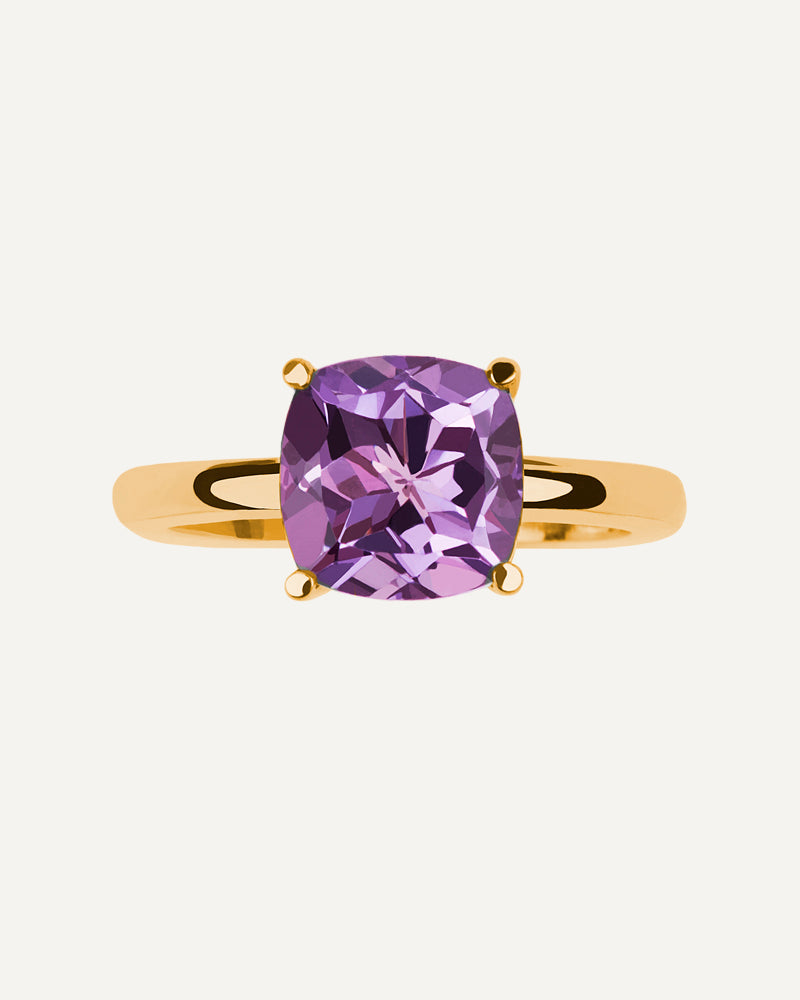 ANILLO CUSHION AMATISTA MORADA