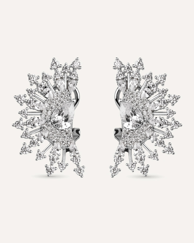 Pendientes BRILLIANT CUT en plata de ley y circonitas Excellence star cut.