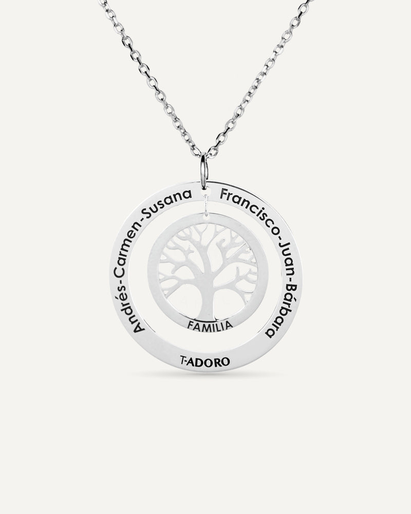 Collar personalizado árbol de la vida en plata de ley.