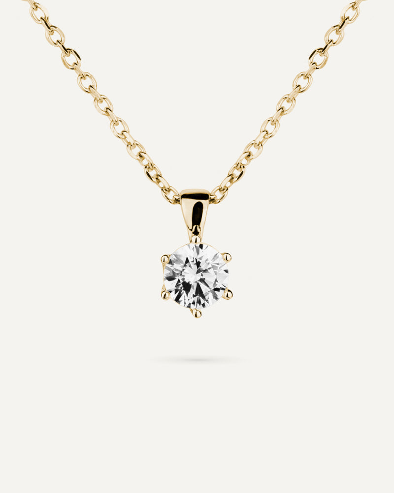 Collar punto de luz con circonita excellence star cut de 5mm.