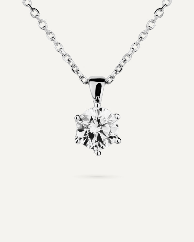 Collar punto de luz con circonita excellence star cut de 7mm