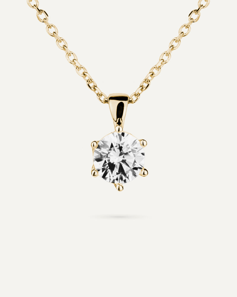 Collar punto de luz con circonita excellence star cut de 7mm