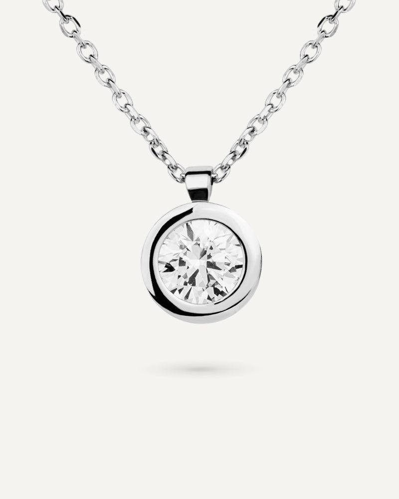 Collar punto de luz con circonita excellence star cut de 7mm.