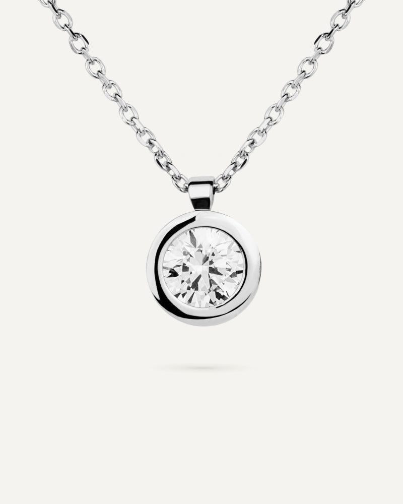 Collar punto de luz con circonita excellence star cut de 7mm.