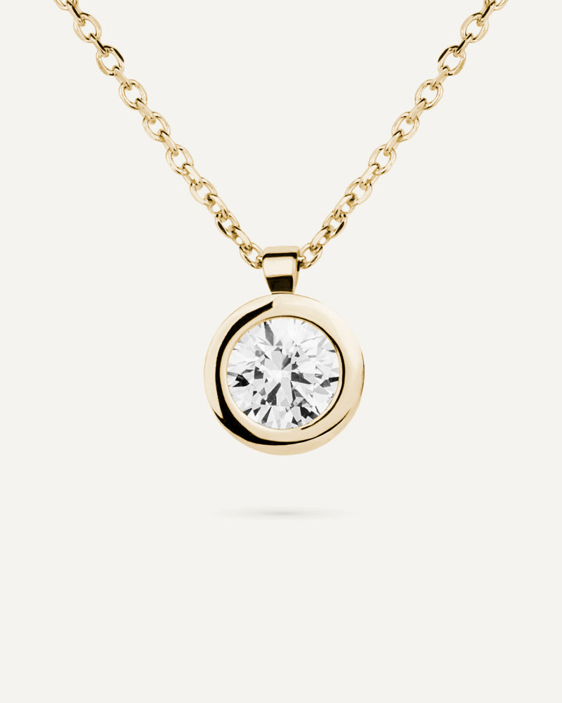 Collar punto de luz con circonita excellence star cut de 7mm.