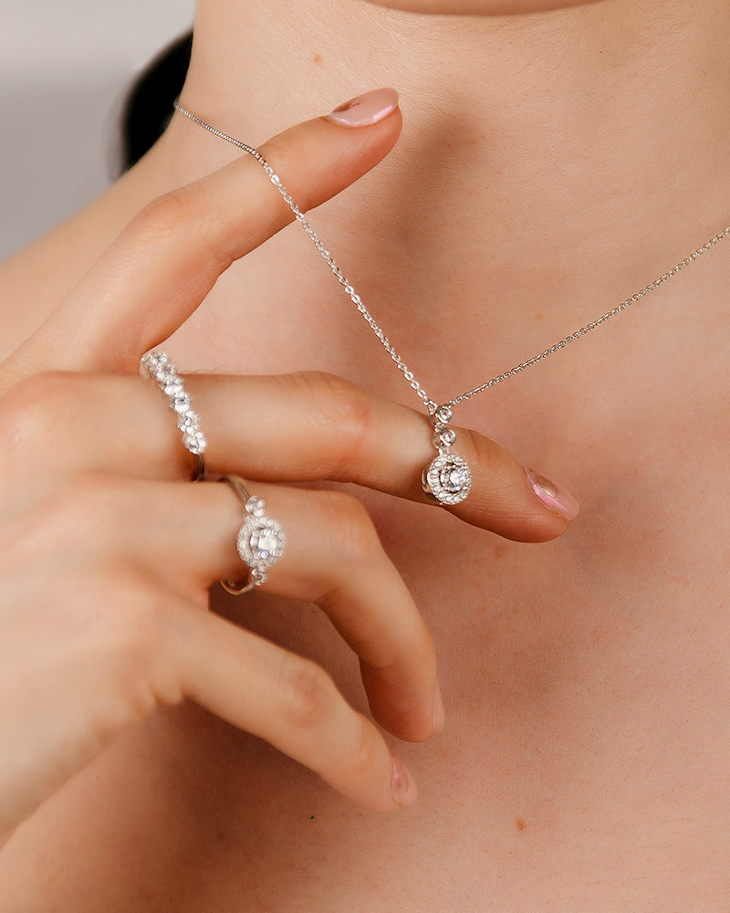 Collar BRILLIANT CUT en plata de ley y circonitas Excellence star cut.