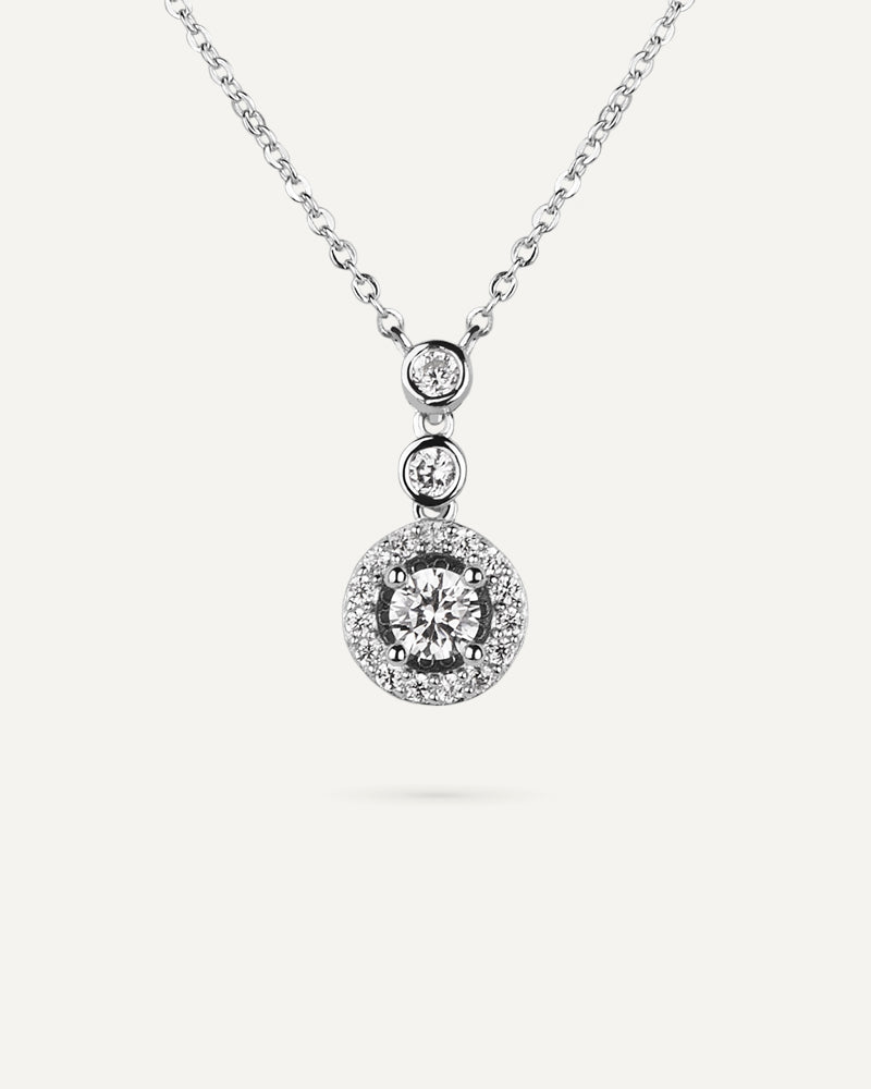 Collar BRILLIANT CUT en plata de ley y circonitas Excellence star cut.