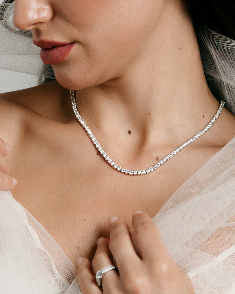 Collar BRILLIANT CUT en plata de ley y circonitas Excellence star cut.
