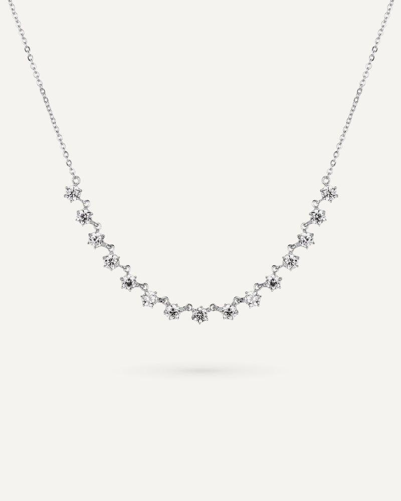 Collar BRILLIANT CUT en plata de ley y circonitas Excellence star cut.