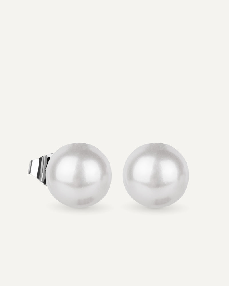 Pendientes BRILLIANT CUT en plata de ley y perla de concha
