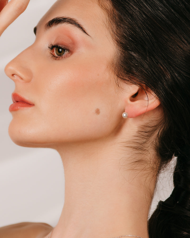 Pendientes BRILLIANT CUT en plata de ley y perla de concha