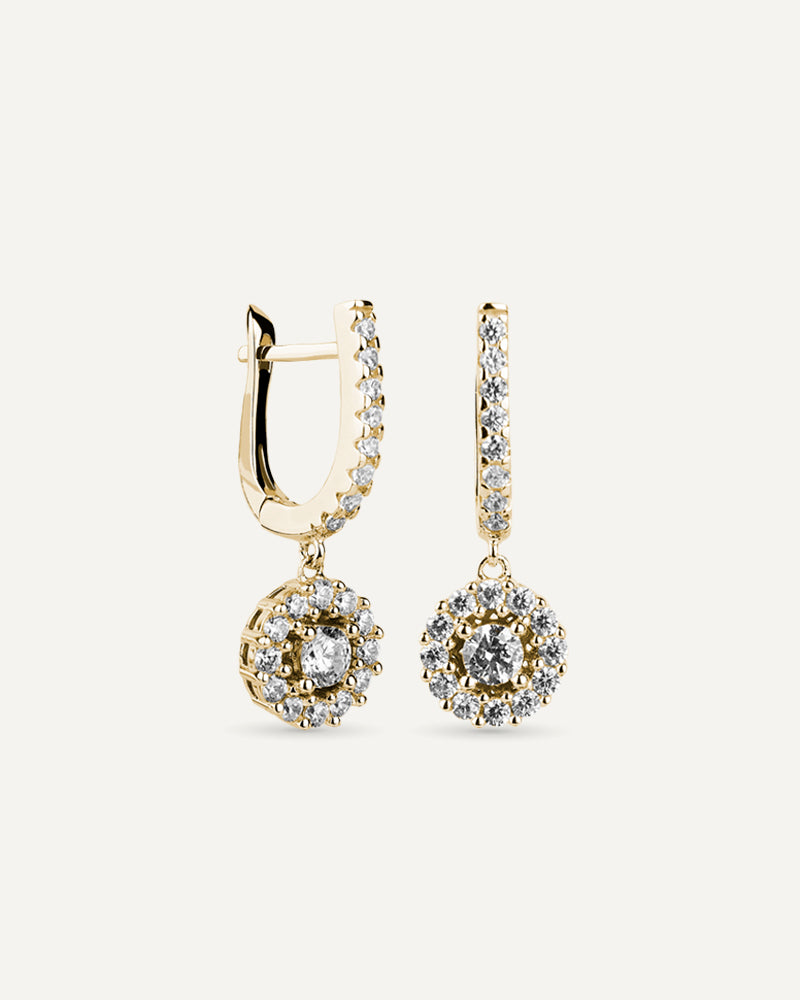 Pendientes BRILLIANT CUT en plata de ley y circonitas Excellence star cut.