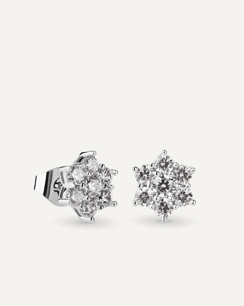 Pendientes BRILLIANT CUT en plata de ley y circonitas Excellence star cut