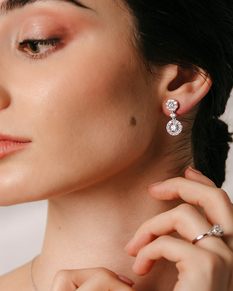 Pendientes BRILLIANT CUT en plata de ley y circonitas Excellence star cut