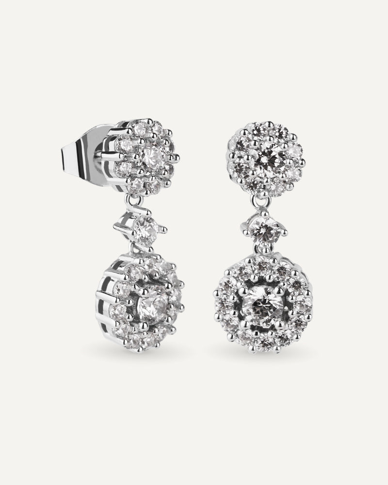 Pendientes BRILLIANT CUT en plata de ley y circonitas Excellence star cut