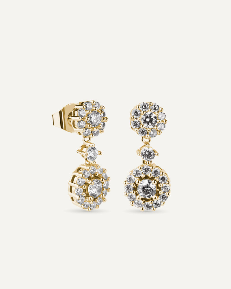 Pendientes BRILLIANT CUT en plata de ley y circonitas Excellence star cut