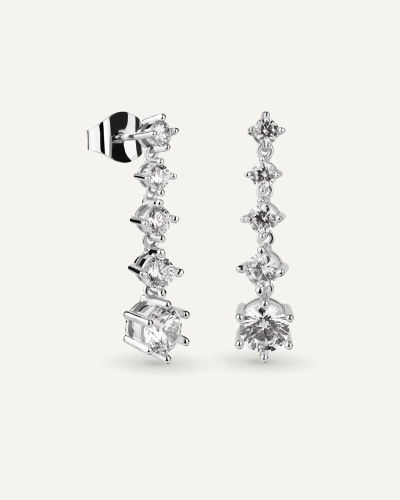 Pendientes BRILLIANT CUT en plata de ley y circonitas Excellence star cut.