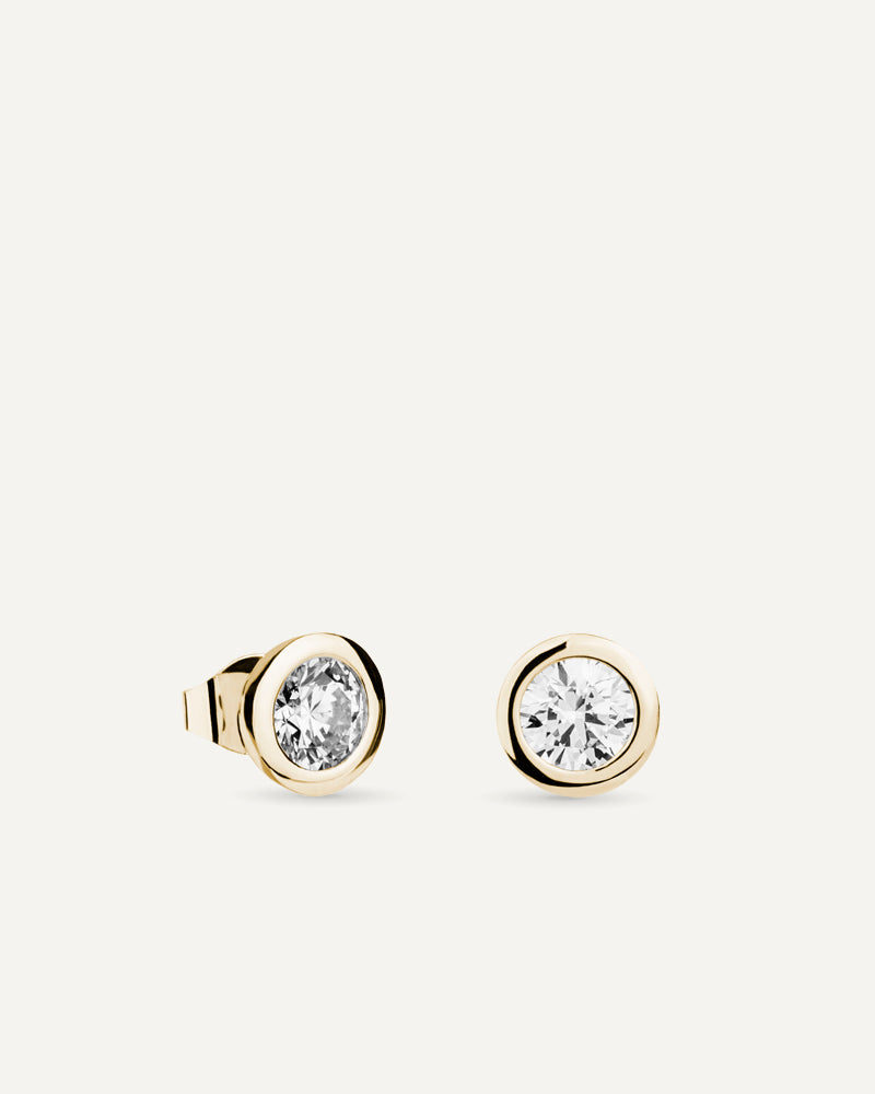 Pendientes chatón con circonitas excellence star cut de 5mm
