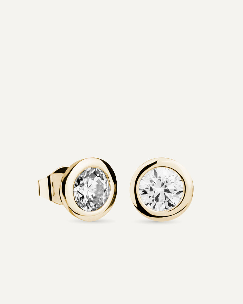 Pendientes chatón con circonitas excellence star cut de 7mm