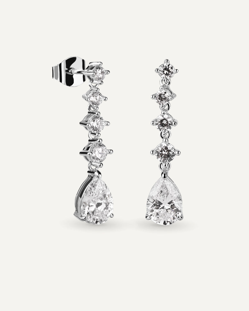 Pendientes BRILLIANT CUT en plata de ley y circonitas Excellence star cut.