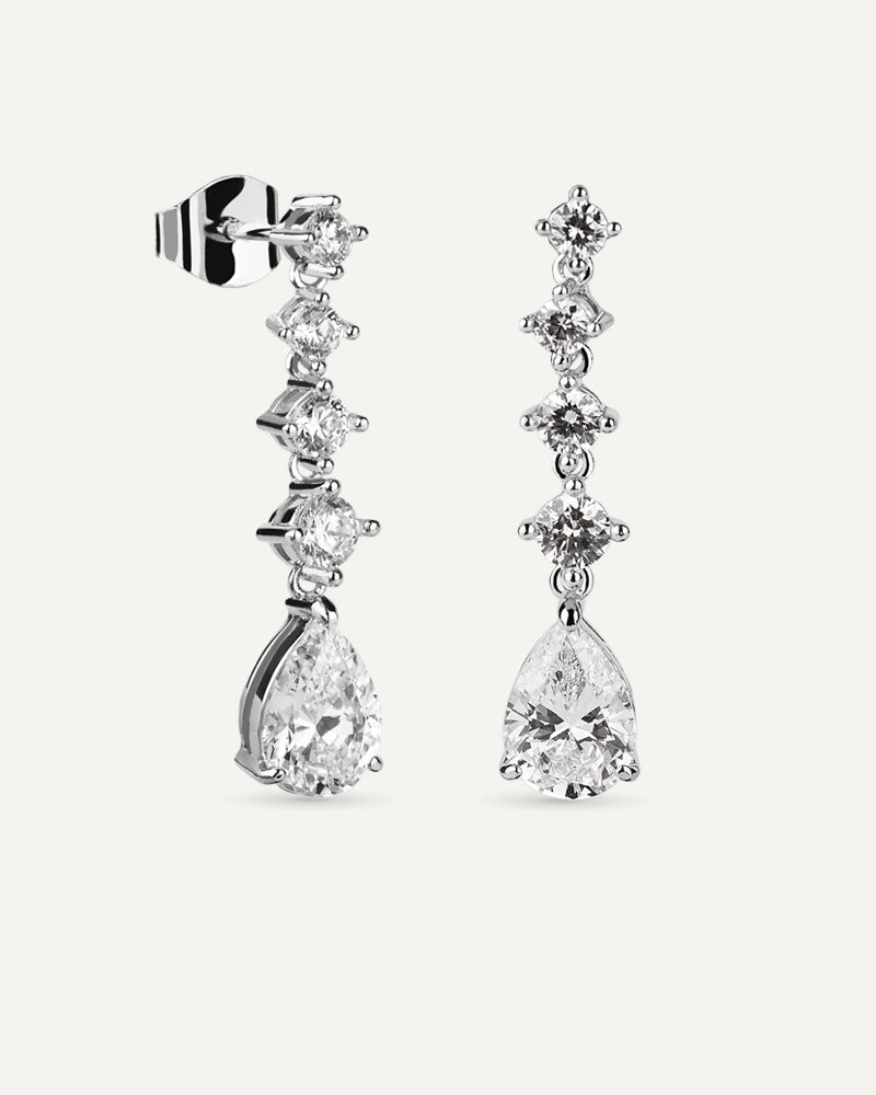 Pendientes BRILLIANT CUT en plata de ley y circonitas Excellence star cut.