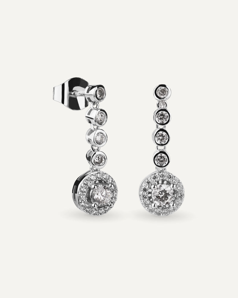 Pendientes BRILLIANT CUT en plata de ley y circonitas Excellence star cut.