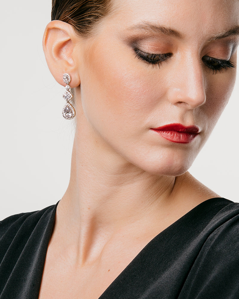 Pendientes BRILLIANT CUT en plata de ley y circonitas Excellence star cut.