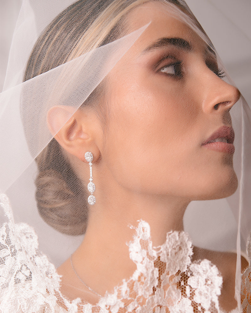 Pendientes BRILLIANT CUT en plata de ley y circonitas Excellence star cut.