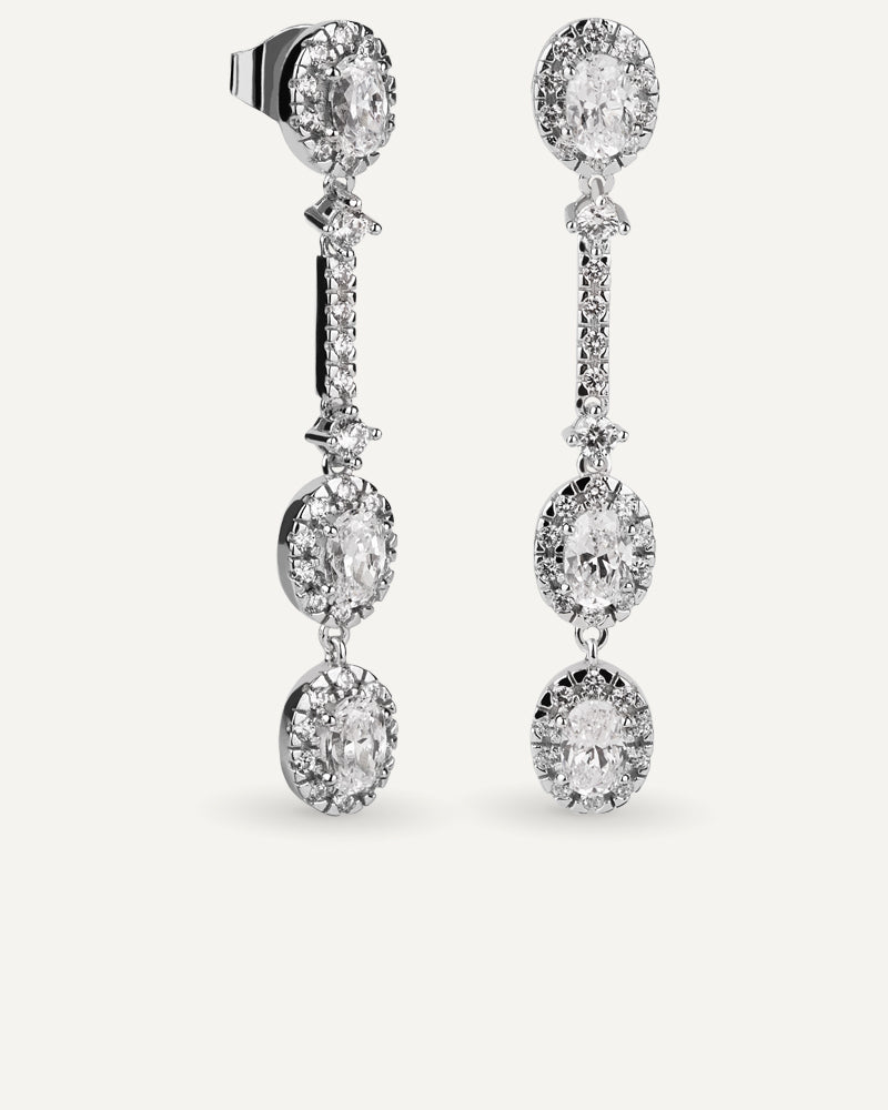 Pendientes BRILLIANT CUT en plata de ley y circonitas Excellence star cut.