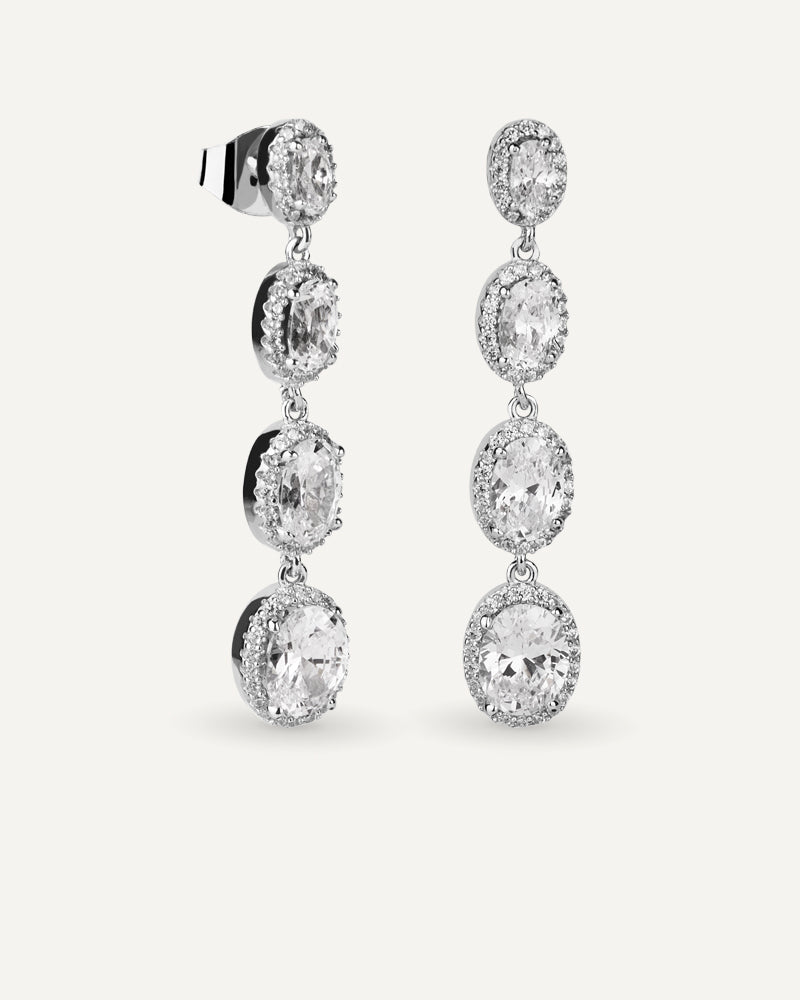 Pendientes BRILLIANT CUT en plata de ley y circonitas Excellence star cut.