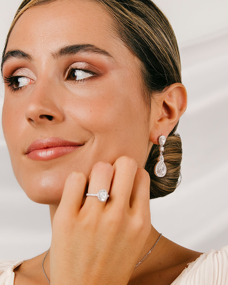 Pendientes BRILLIANT CUT en plata de ley y circonitas Excellence star cut.