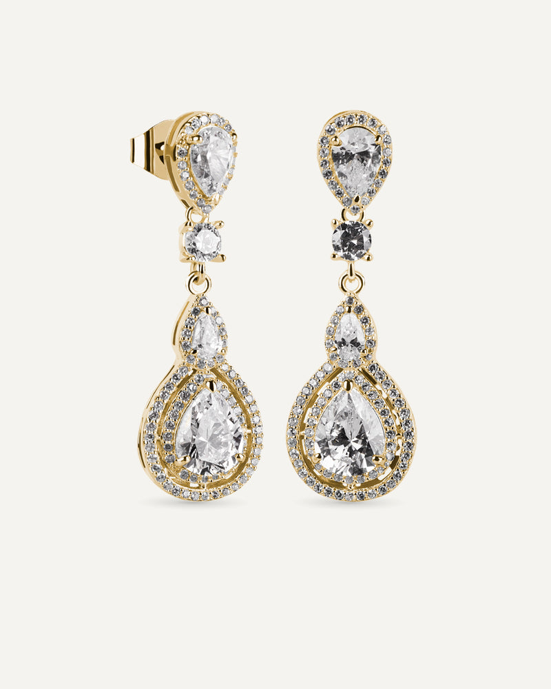 Pendientes BRILLIANT CUT en plata de ley y circonitas Excellence star cut.